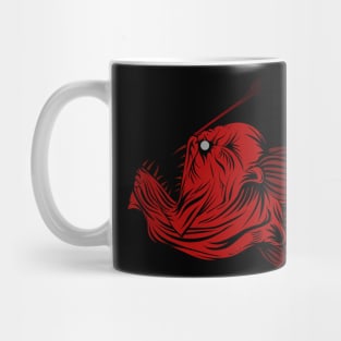 red angler fish Mug